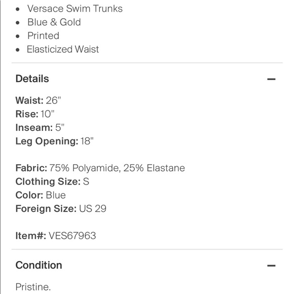 COPY - Versace Printed Swim Trunks w/ Tags - Picture 6 of 6